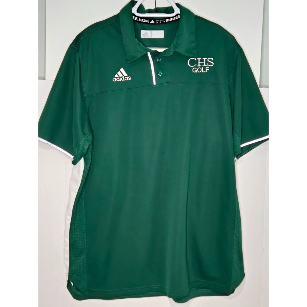 Adidas CHS Golf ClimaCool Polo Shirt | Men's Size L | Green White